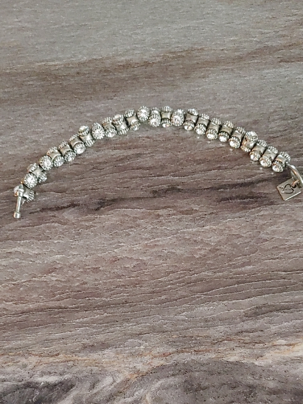 Elegant Silver-Tone Crystal Bracelet by